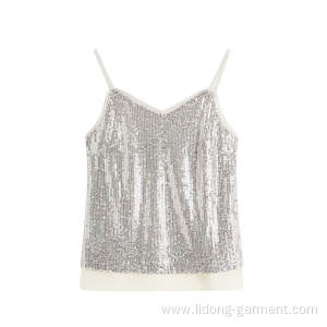 Sexy Sequin Inspired Fashion Spaghetti Strap Tops